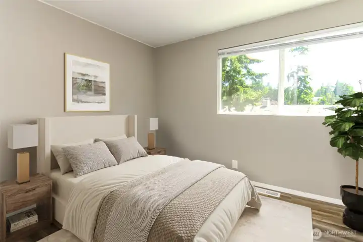 Virtually staged Bedroom #3 on 2nd floor. Virtually staged Bedroom #3 on 2nd floor.