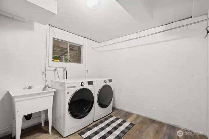 Laundry room in basement Laundry room in basement