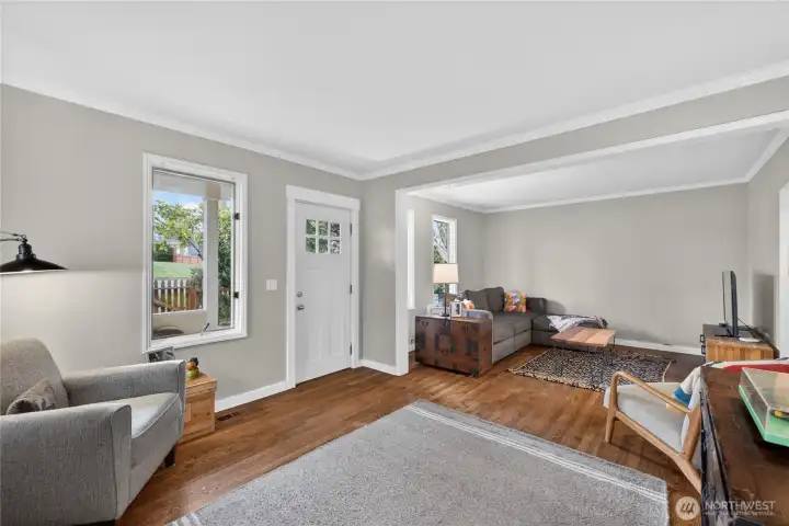 Warm, inviting living space the moment you walk in the front door