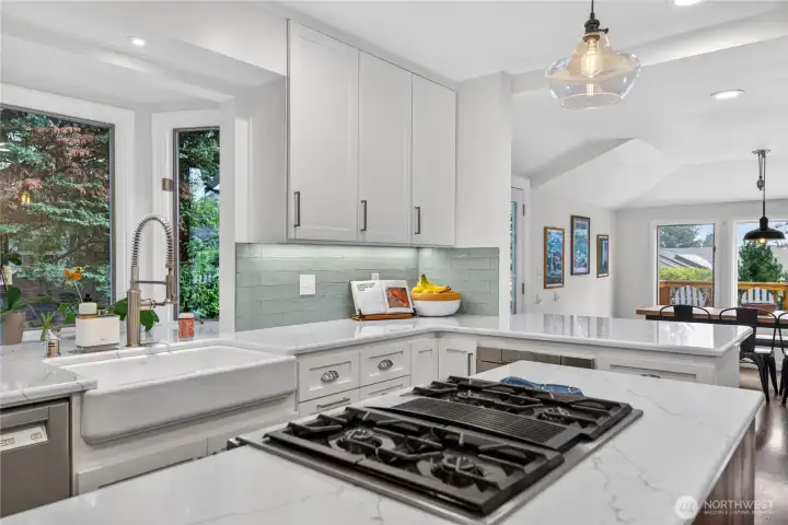 Beautiful bay window with a sunny shelf for your indoor plants