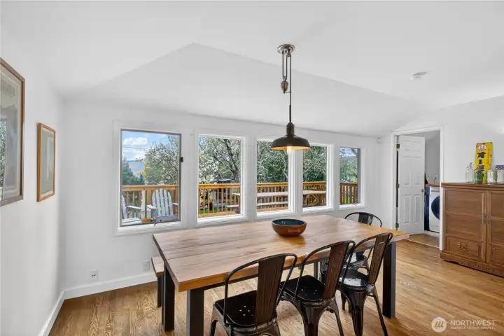 Beautiful views out deck and backyard