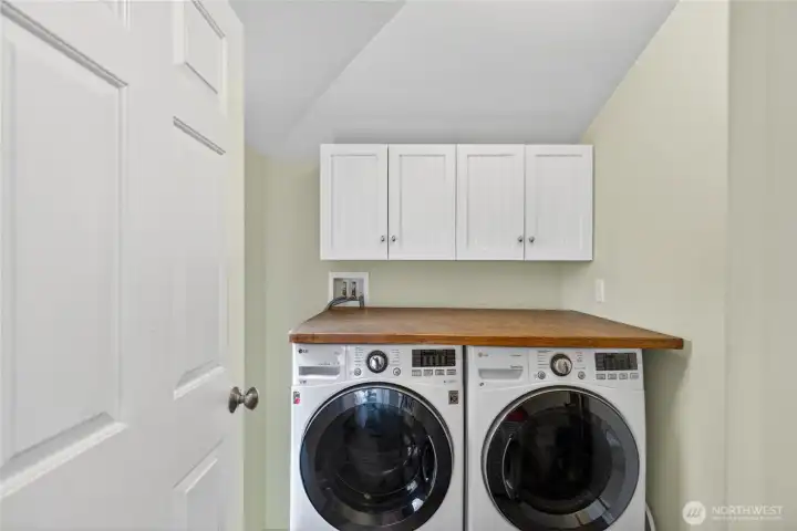 Laundry room accessed from kitchen/dining area (washer and dryer stay)