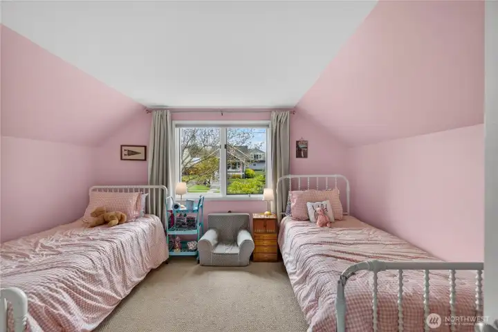 Second bedroom upstairs with west-facing window