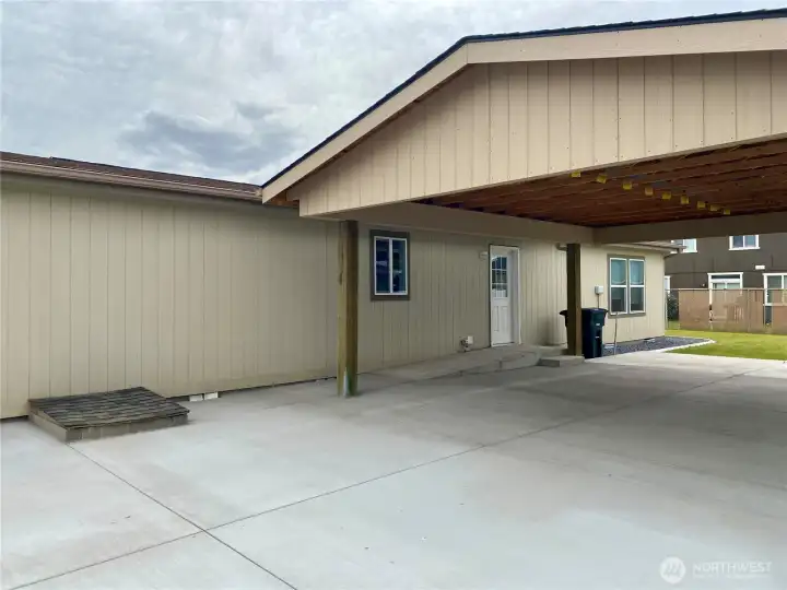 Solid Carport & paved driveway