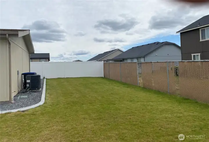 Yard looking East