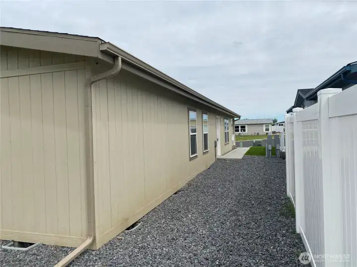 Side yard on East