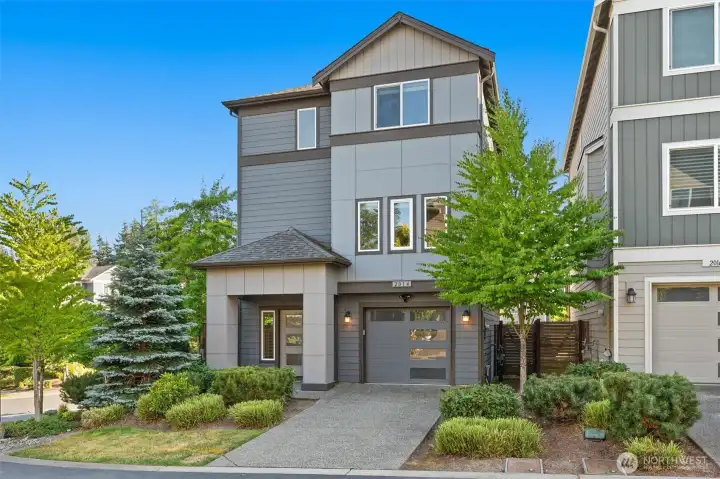 Built in 2017 - enjoy the privacy of a completely detached home situated on a sunny corner lot.
