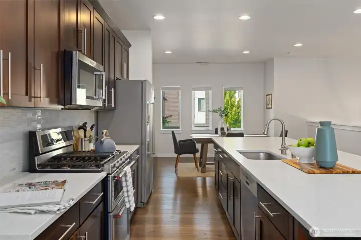 This expansive kitchen island makes cooking, entertaining, and gathering a breeze.