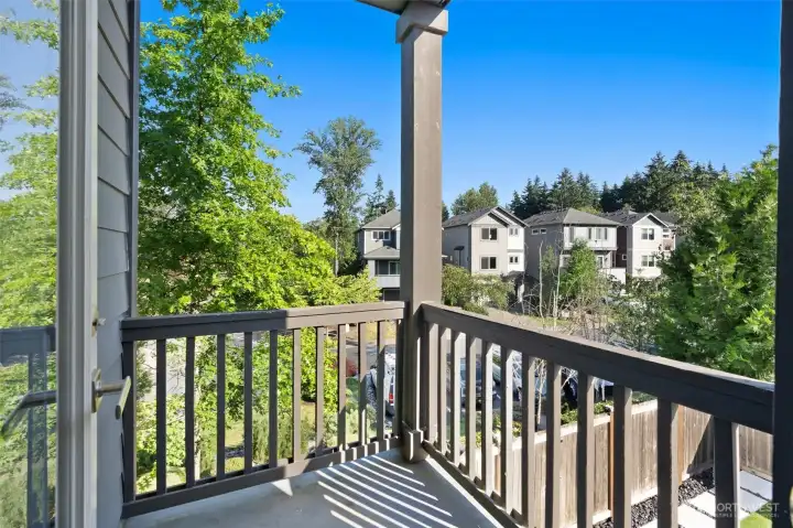Take your morning coffee/tea off of the covered balcony on the main floor.