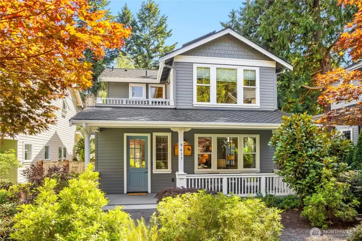 A charming cottage in a 9-plat  community known as "Juanita Farmhouse Cottages." The home features a 50-year composition roof, cement-board siding (trim has been freshly painted), and 12 roof-mounted solar panels.