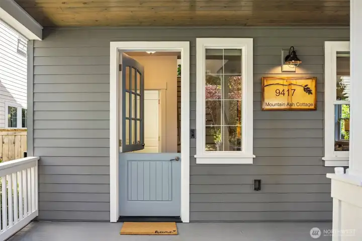 A delightful Dutch-door welcomes you home.