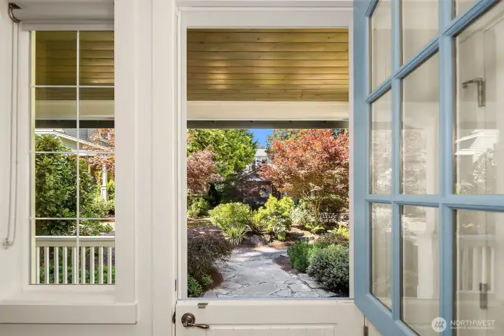 Looking from the foyer towards the courtyard.