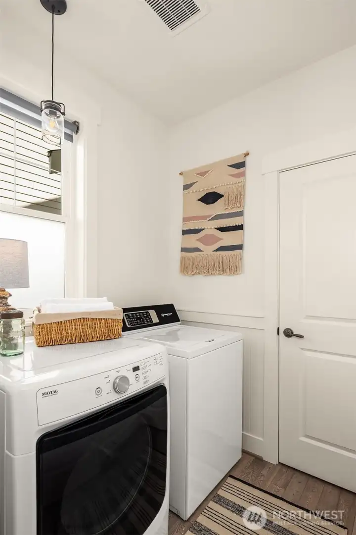 This room was originally a powder room with a stackable washer/dryer in the closet. However, the sellers prefer a side-by-side washer dryer and since there is another bathroom on this level of the home, they turned this into the room you see today.
