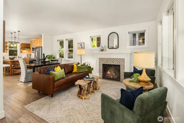 High ceilings, an abundance of windows, an electric fireplace, and a great flow .. what more could you ask for?