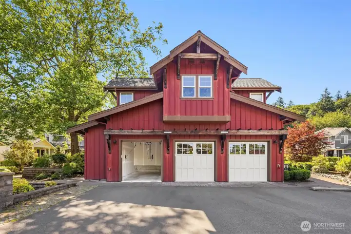 A community amenity known as "The Barn." The subject's garage is the one with the open door.