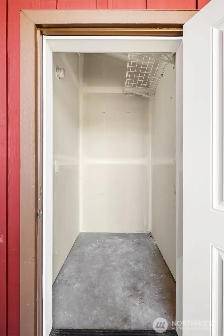 Just around the corner is this additional storage space for the home.
