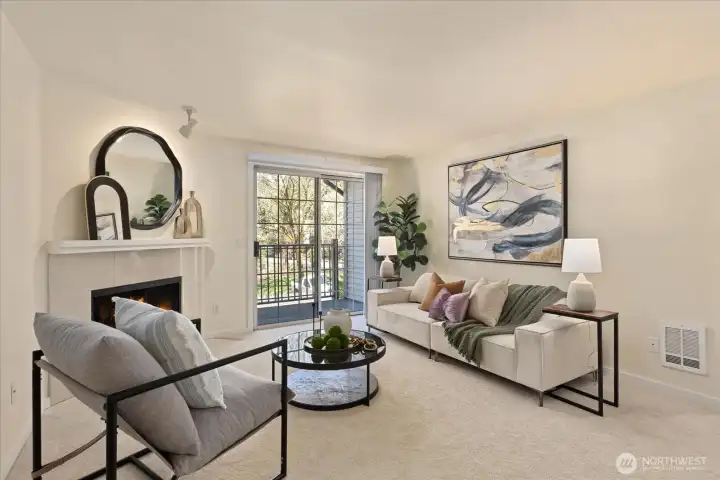 Lots of Natural Light & Deck in Living Room