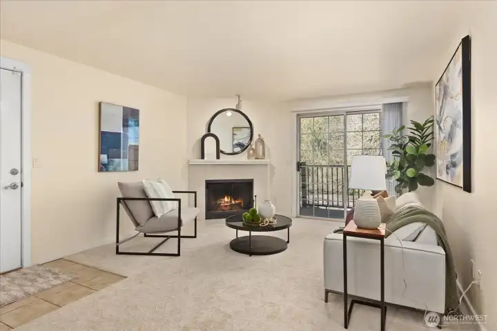 Top Floor End Unit with Fireplace