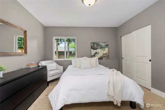 Lower level fourth bedroom is perfect for out-of-town guests.