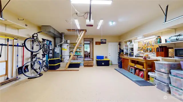 garage with pull down ladder