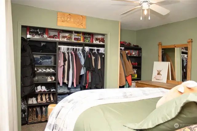 Updated built-in closet cabinets and storage.