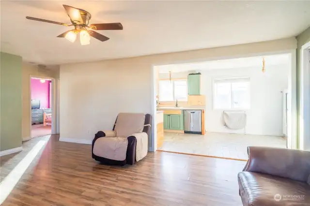 Dining Room and Kitchen right off the living room.