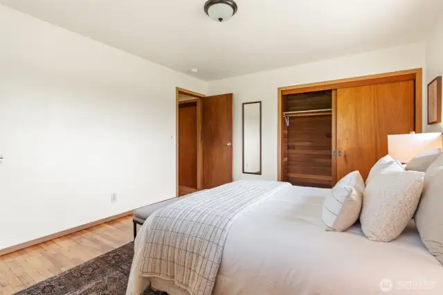 Note cedar lined closets in all bedrooms.