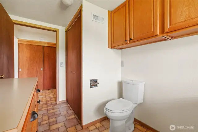 Furnace closet and half bath