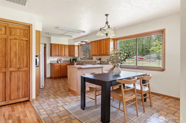 Dining area, Kitchen and pantry closet.
