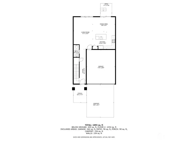 Downstairs Floorplan with Measurements