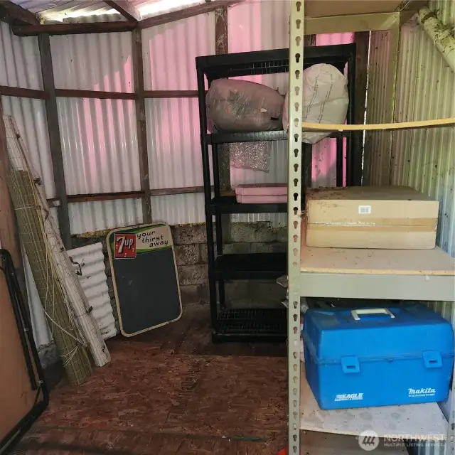 Interior of shed