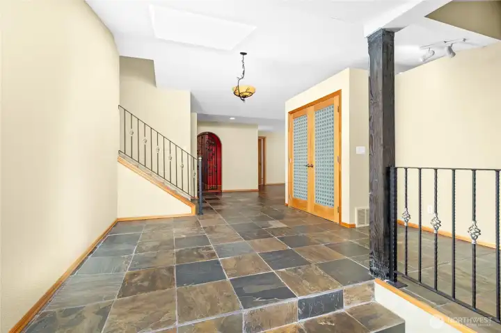 Atrium like entry.