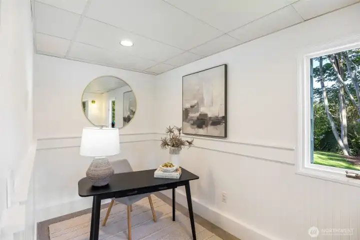 Lower level bedroom or office.