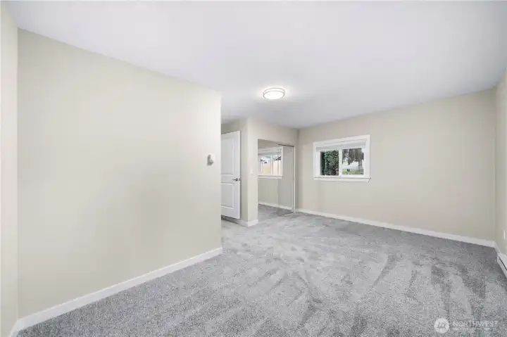 Primary bedroom on the opposite side of the house from the rest of the bedrooms. How perfect!