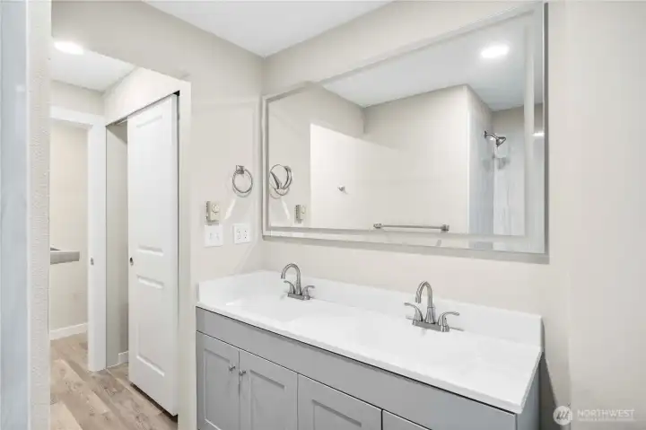 Everything matches primary bathroom!