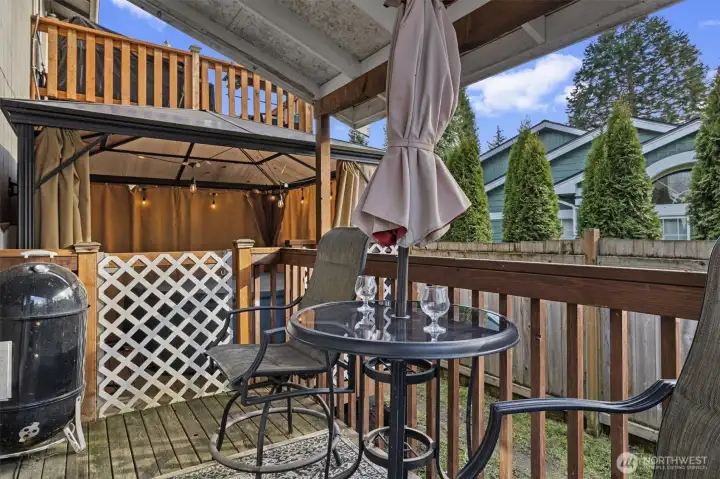 Lower deck and gazebo