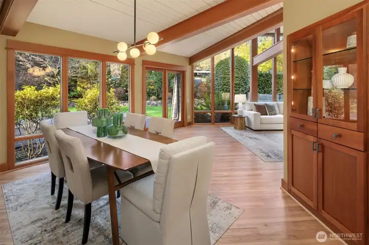 Walls of windows let the light pour in