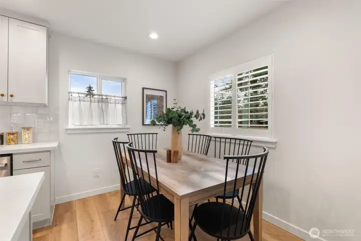 Custom shutters installed in front two windows