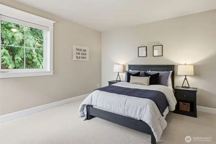 Upper floor bedroom one.