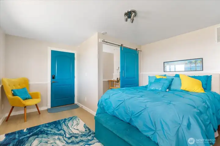 This area is currently being used for a 3rd bedroom but could easily be a den/office. The lower level has its own outside access.