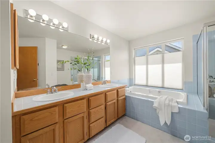 Primary bathroom with jetted tub.