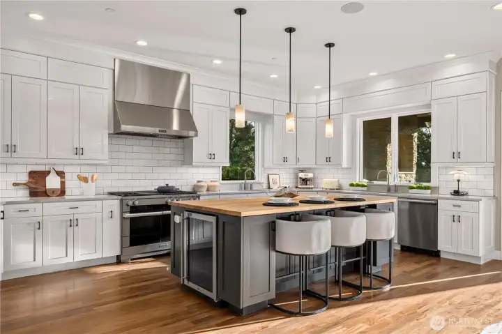 Premium appliances, an oversized island, and custom upgrades