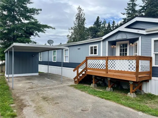 Covered parking, new deck