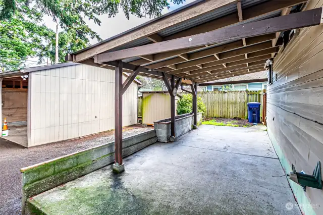 Covered patio on rear of the home.