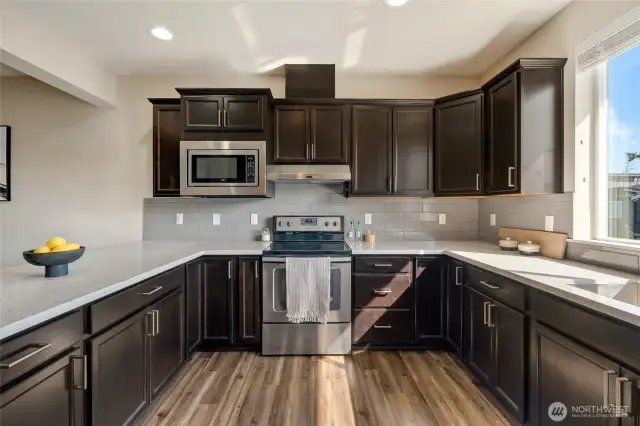 Stainless Steel Microwave and Stove