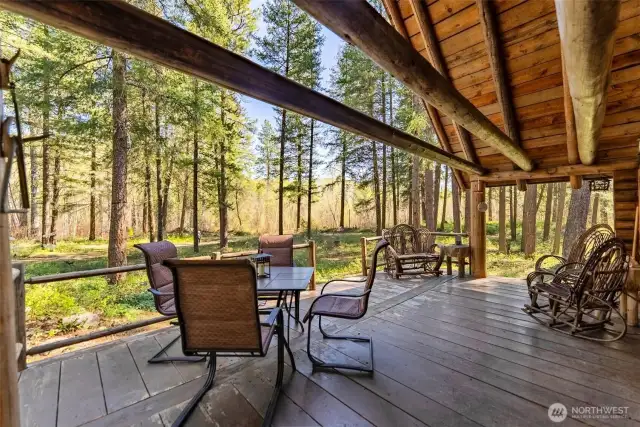 Relax and entertain on the large covered porch and deck.