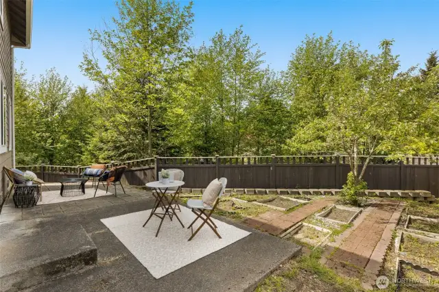 with plenty space for gardening.