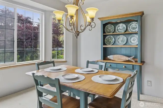View of the dining room, light from every corner.