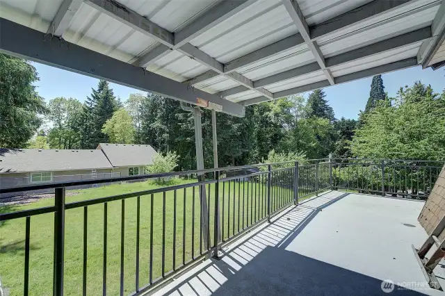 A portion of the deck is covered - for year 'round enjoyment
