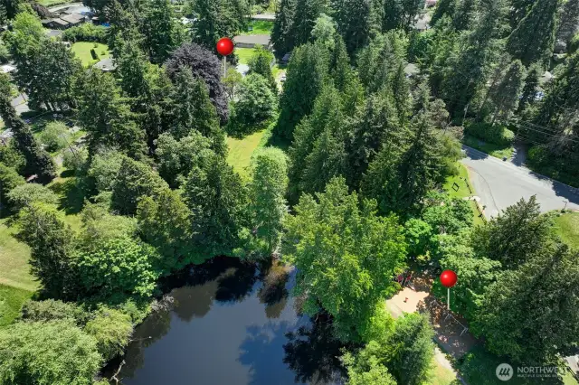 The property is across the street from Lake Arbor Park...bring your canoe!